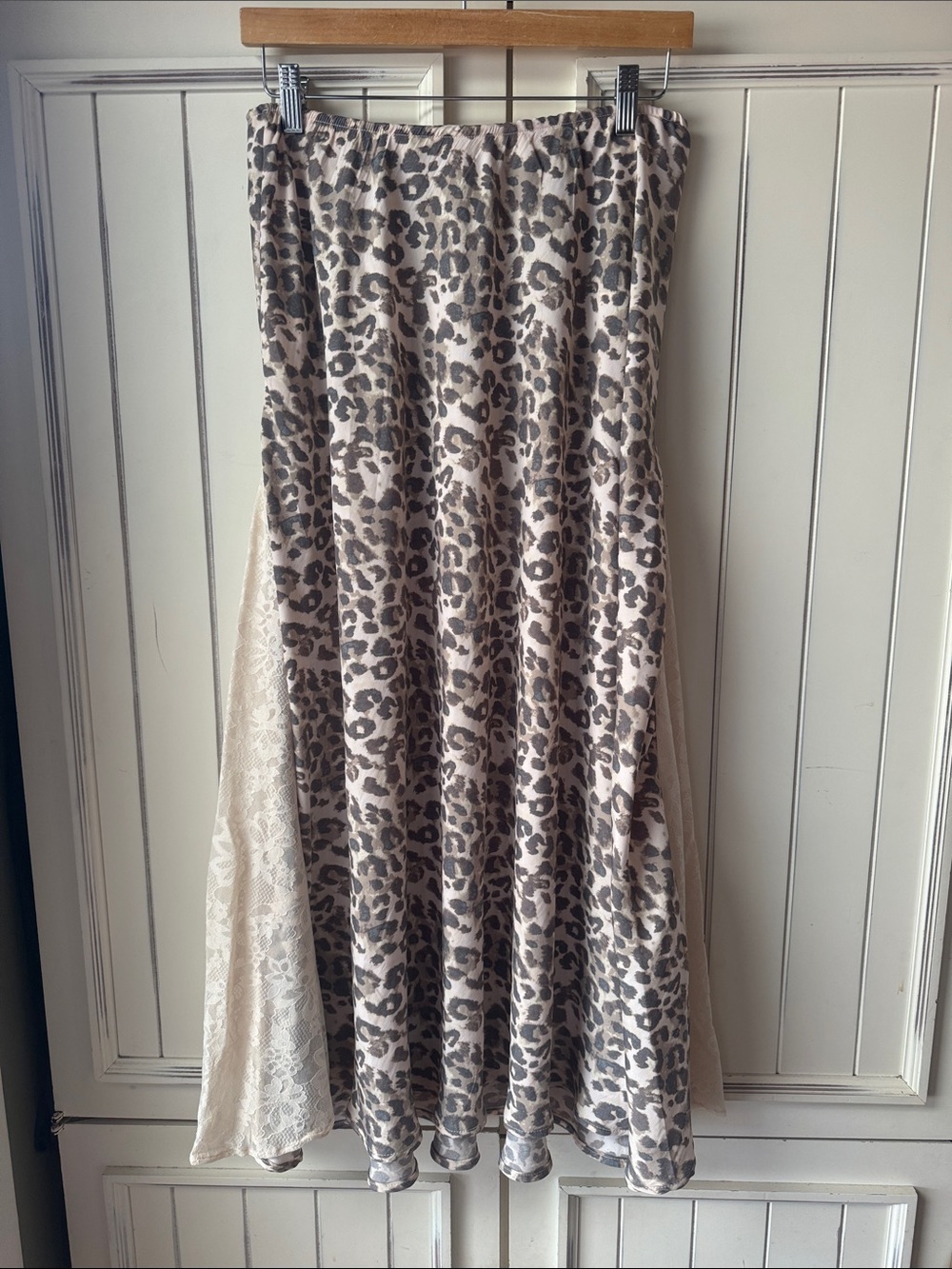 aerie Leopard-Print Circle Skirt in Beige and Brown Tones